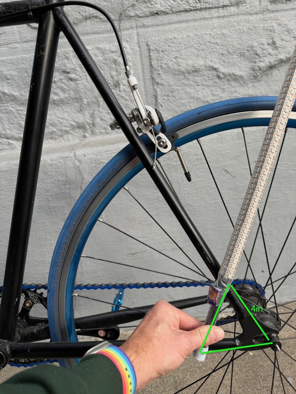 Assessing pole mounting position on bike frame