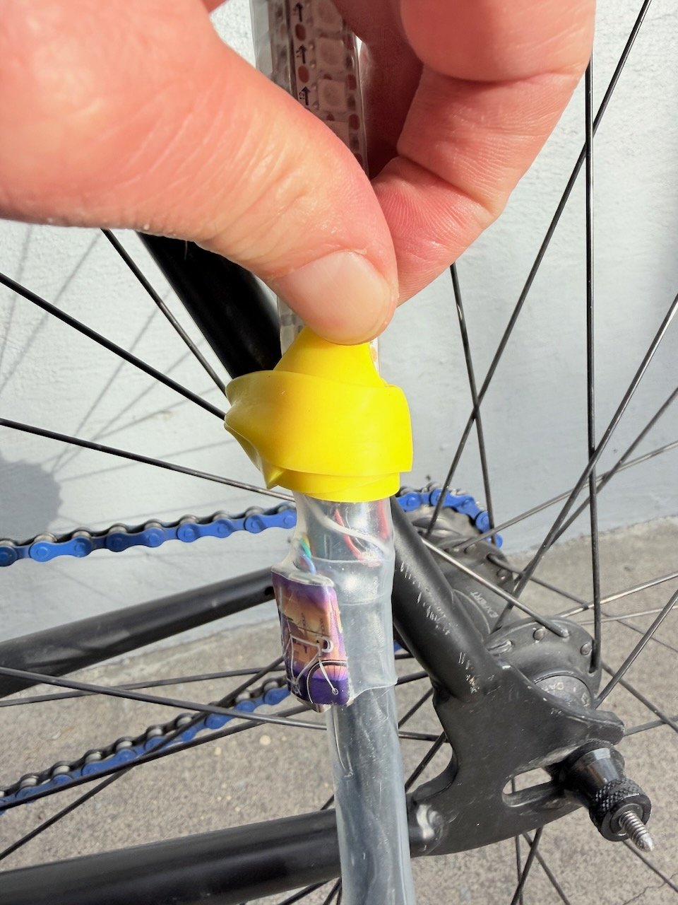 Top rubber strap secured