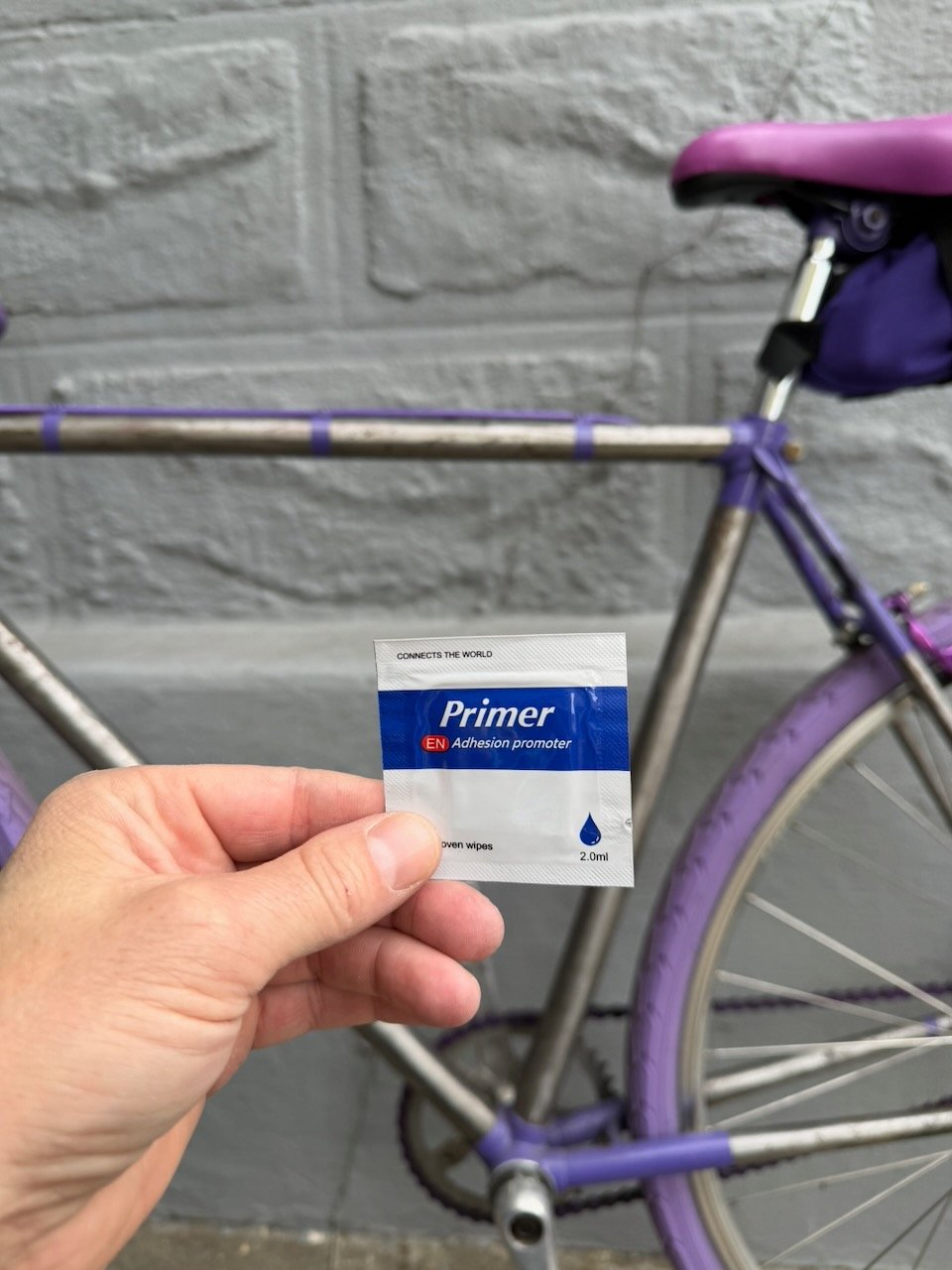 Cleaning bike frame surface